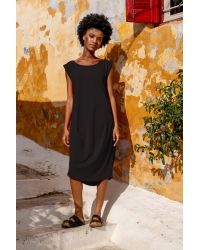 Kleid Ankara Black Mopti - Bio-Baumwolle